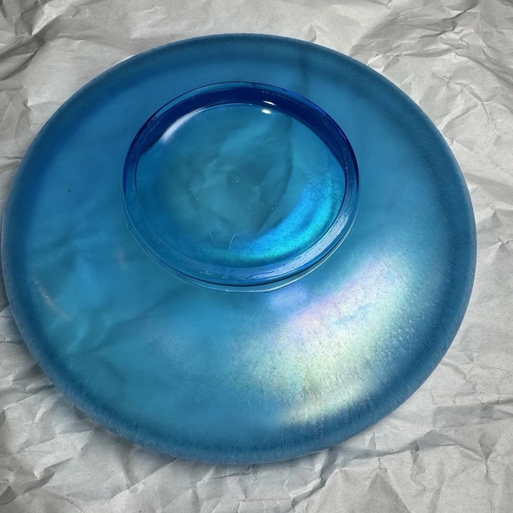 Gorgeous Vintage Fenton Stretched Glass Celeste Blue‎ 9.75